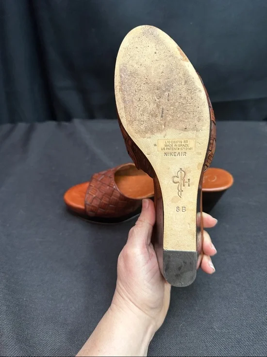 Cole Haan Brown Woven Leather Slide Sandals Woman’s 8 - Picture 9 of 11